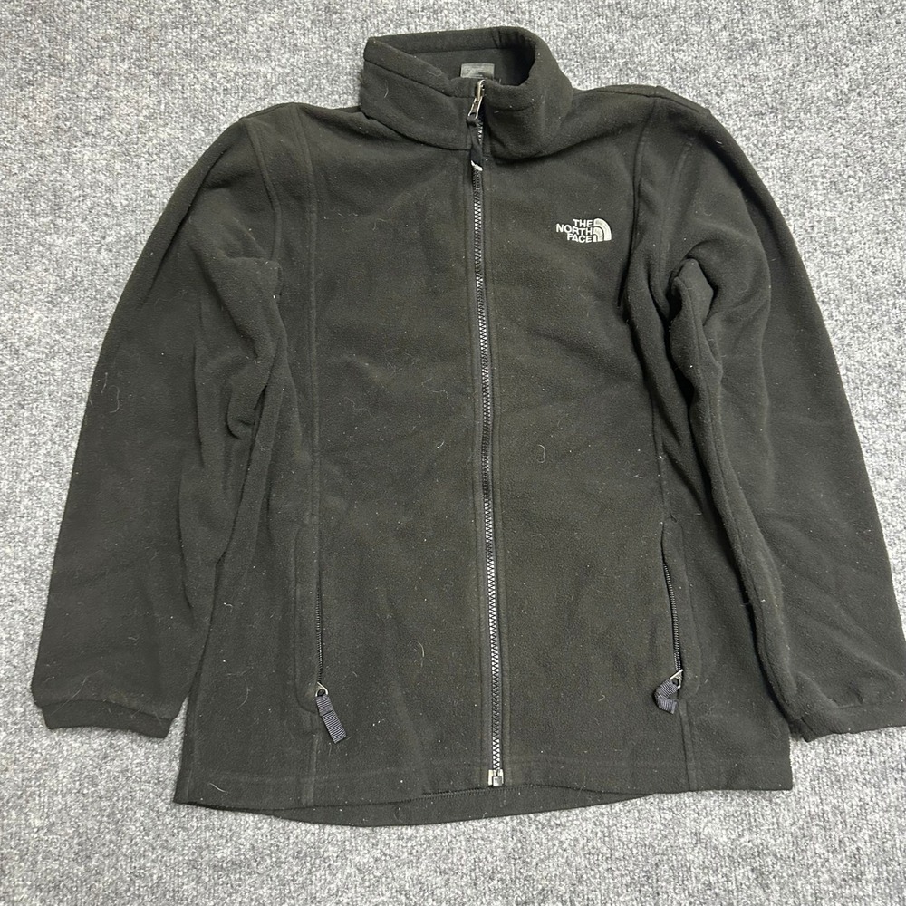 The North Face Fleece Jacket Womens Size L Black Full Zip Outdoor Warm Soft